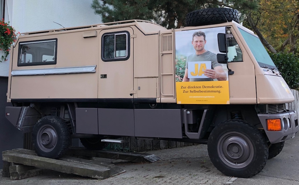 poster on a truck